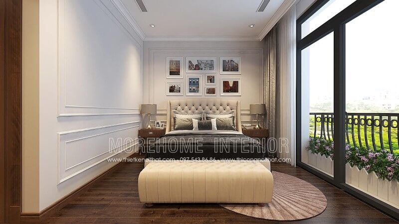 Tạo điểm nhấn hoàn hảo cho không gian phòng ngủ chung cư với mẫu giường ngủ gỗ sồi bọc da cao cấp 